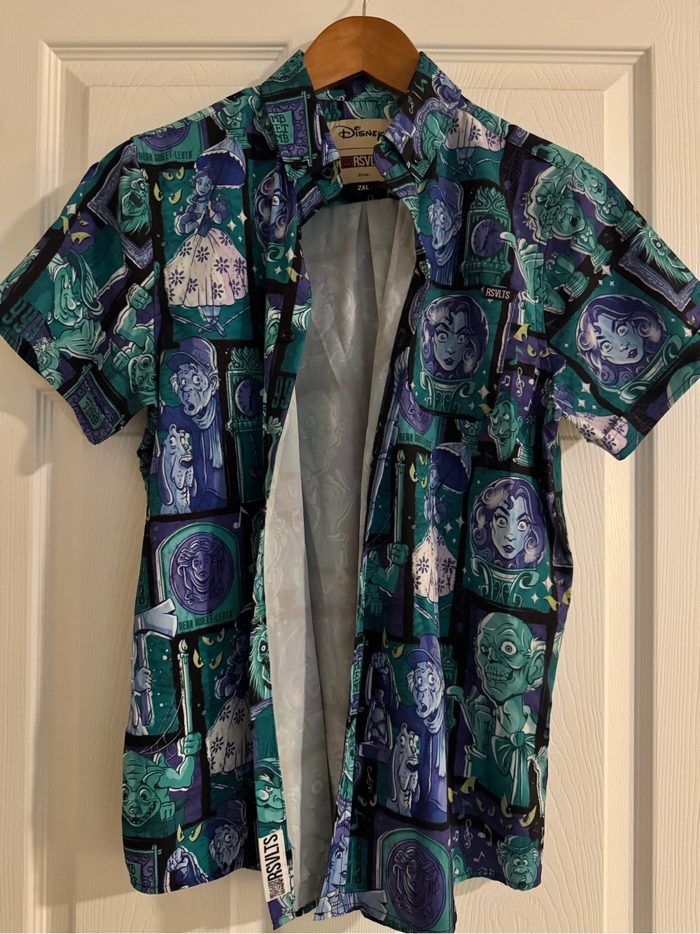 RSVLTS Boys 2XL Disney Haunted Mansion Short Sleeve Shirt